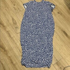 Eloquii Navy and White Speckled Midi Dress